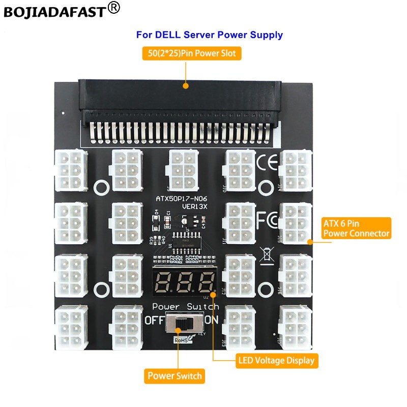17 * PCI-E 6Pin Connector Serv - 2400W Server Psu Breakout Board review and price